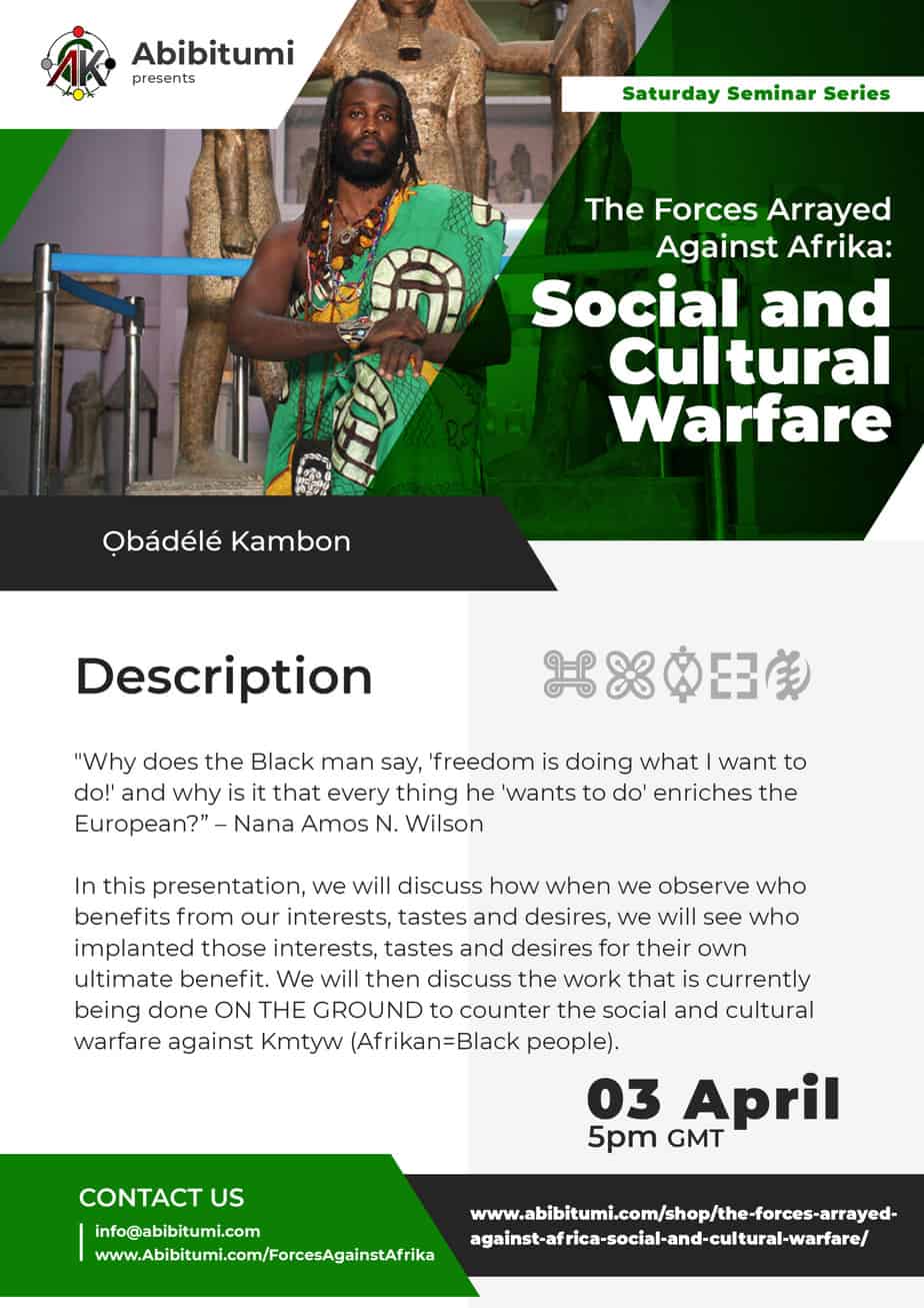 9. SSS Video Recording + Slides: The Forces Arrayed Against Afrika: Social and Cultural Warfare