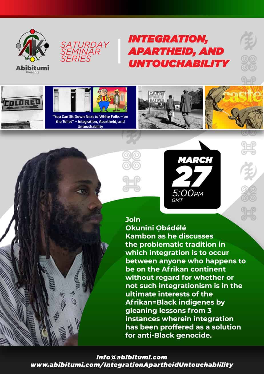 8. SSS Video Recording + Slides: Integration, Apartheid, and Untouchability